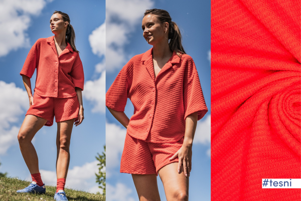 Strickstoff Uni - summer red - Fibremood 34